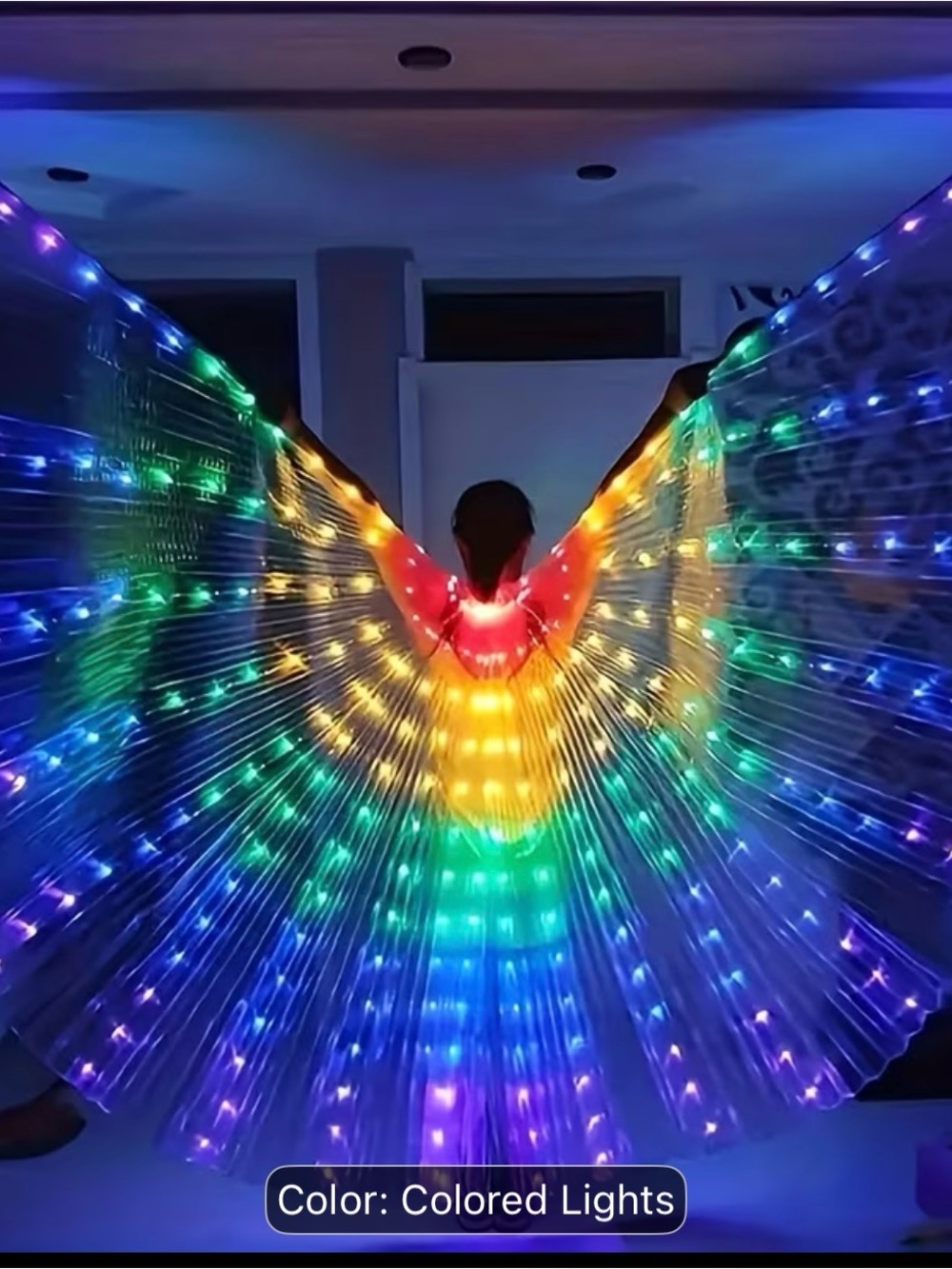 LED Light-Up Rainbow Wings Costume - Colored Lights